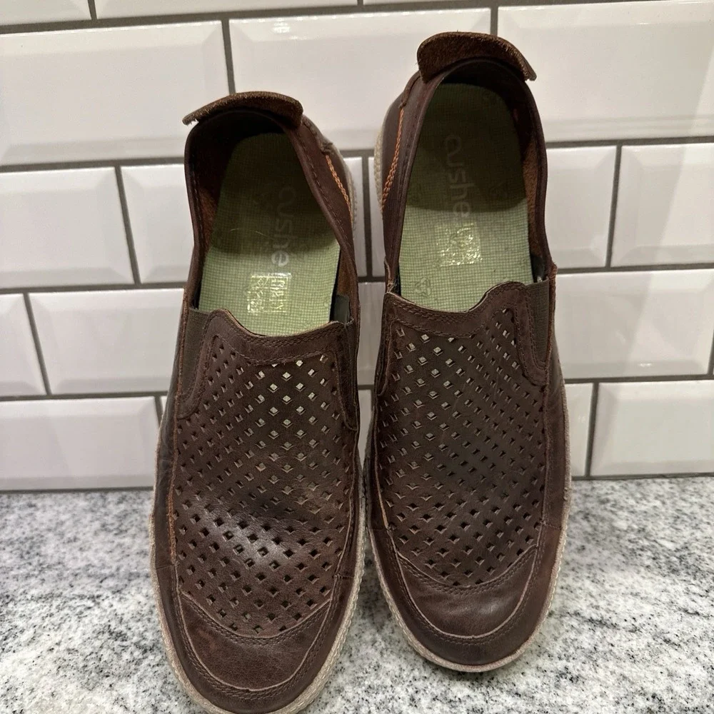 Cushe Shumakers Maek Slip On Shoes Leather Brown‎ Mens Size 13